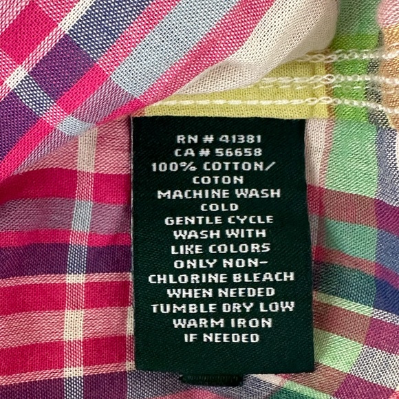 Ralph Lauren NWT men’s size large button down shirt colorful plaid - Picture 7 of 8